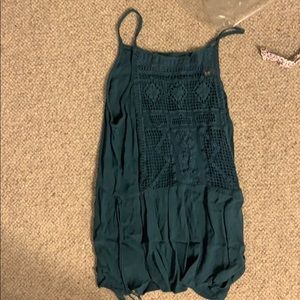 Blue crochet strappy top